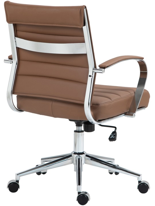 Silla de oficina Oakland cuero auténtico, marrón claro