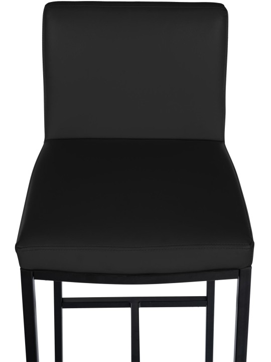 Juego de 2 taburetes de bar Freeport piel sintética B, negro