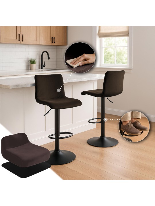 Taburete de bar Hoover terciopelo B, marrón