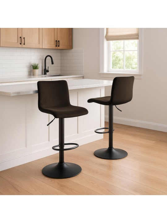 Taburete de bar Hoover terciopelo B, marrón