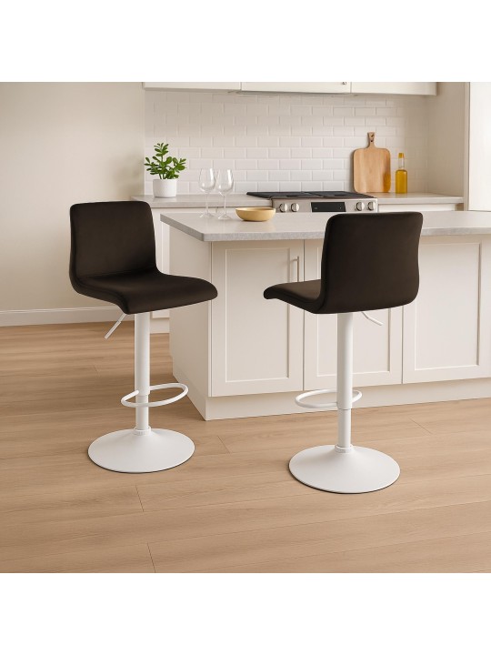 Taburete de bar Hoover terciopelo W, marrón