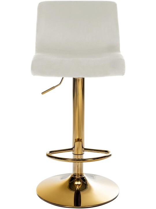 Taburete de bar Hoover terciopelo G, crema