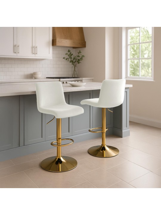 Taburete de bar Hoover terciopelo G, crema