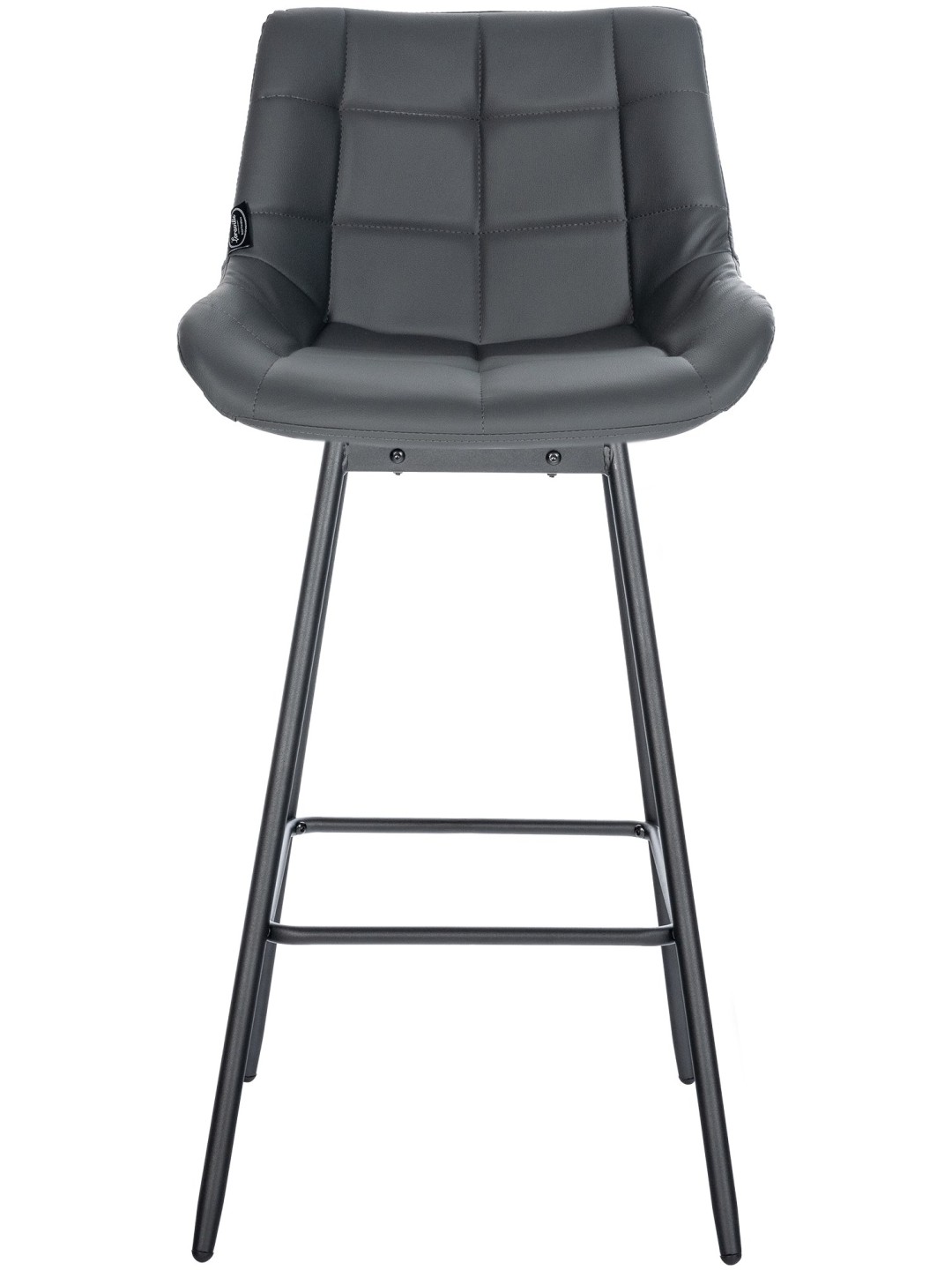 Juego de 4 taburetes de bar giratorios Weston de piel sintética, gris