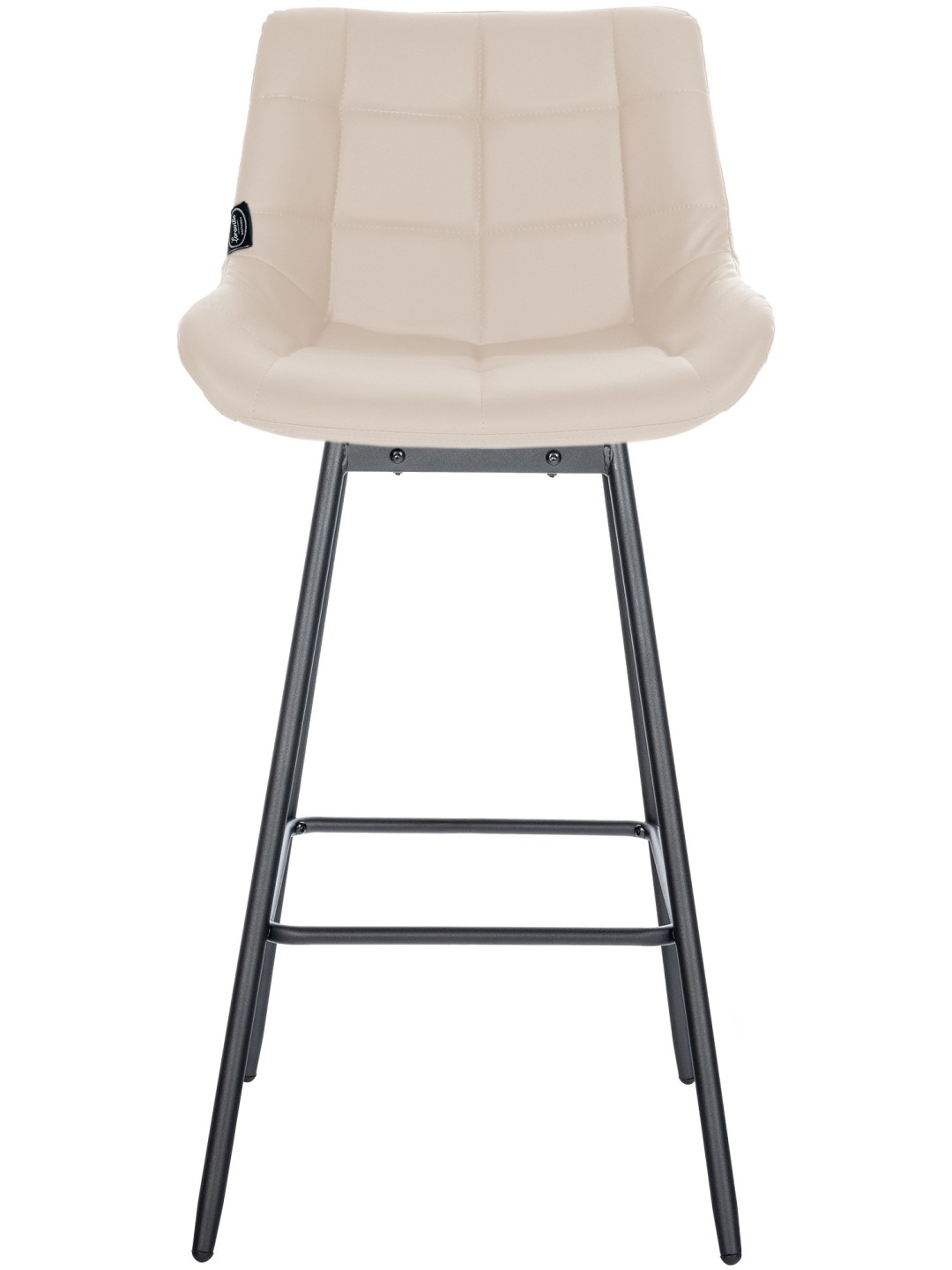 Juego de 4 taburetes de bar giratorios Weston de piel sintética, crema