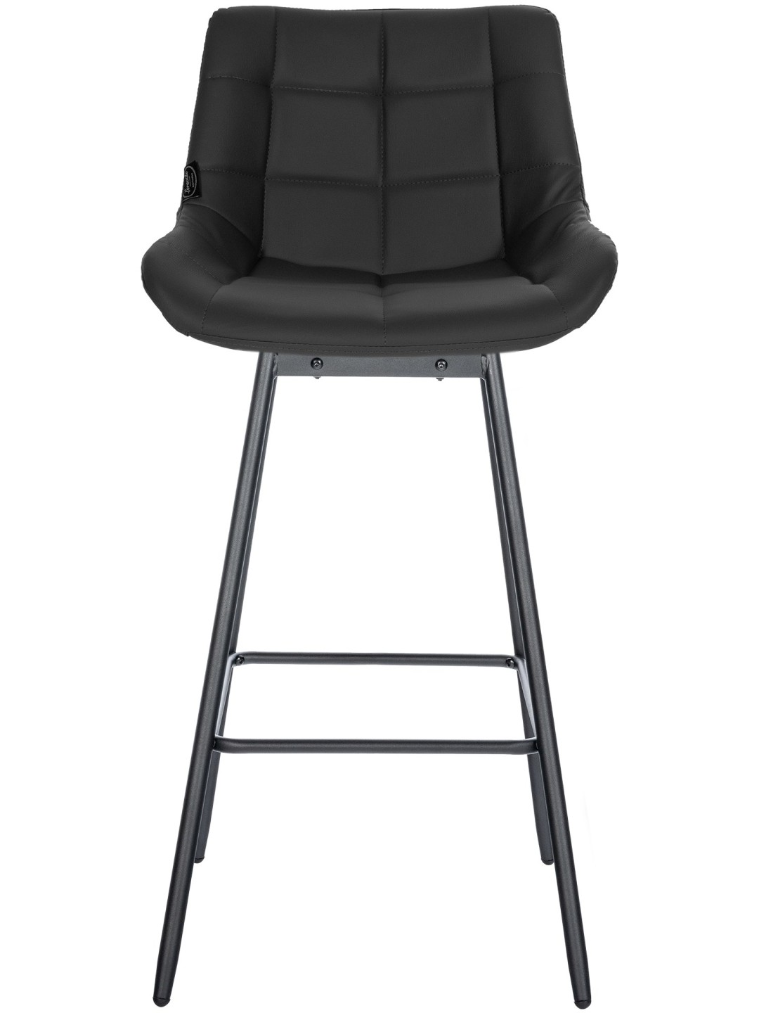 Juego de 4 taburetes de bar giratorios Weston de piel sintética, negro