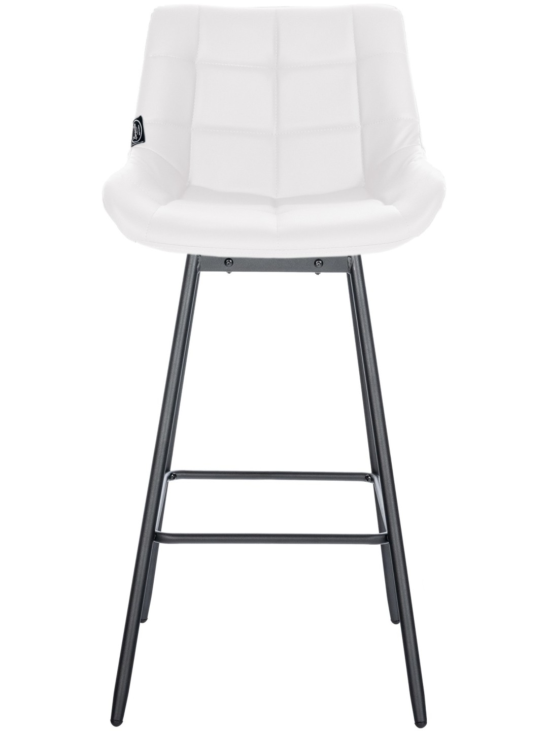 Juego de 4 taburetes de bar giratorios Weston de piel sintética, blanco