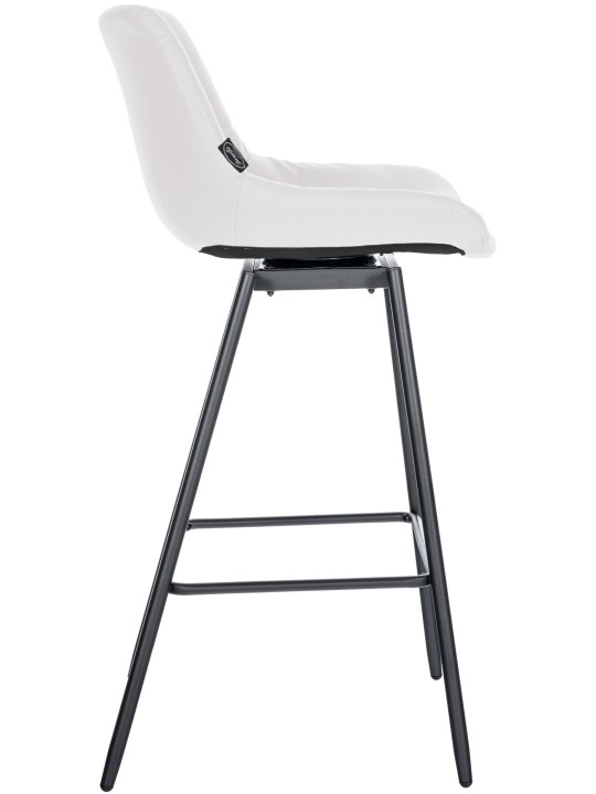 Juego de 4 taburetes de bar giratorios Weston de piel sintética, blanco Juego de 4 taburetes de bar giratorios Weston de piel sintética, blanco