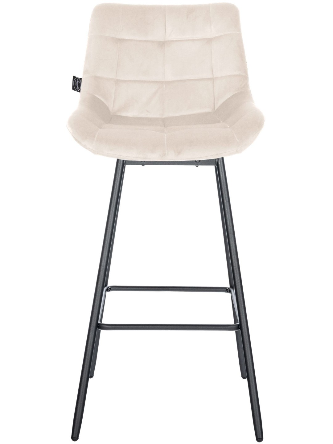 Juego de 4 taburetes de bar giratorios de terciopelo Weston, crema