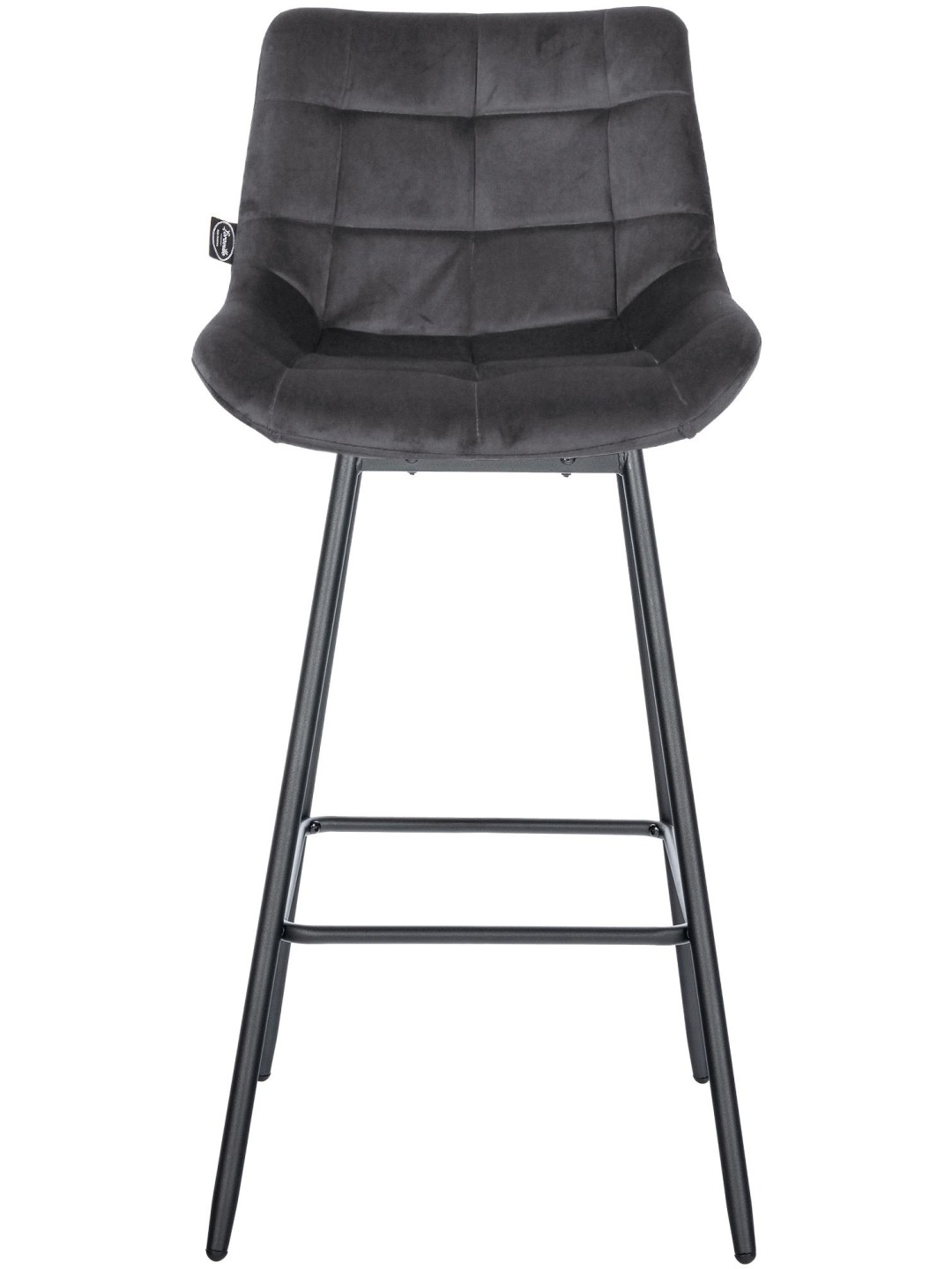 Juego de 4 taburetes de bar giratorios de terciopelo Weston, gris oscuro