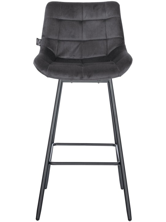 Juego de 4 taburetes de bar giratorios de terciopelo Weston, gris oscuro