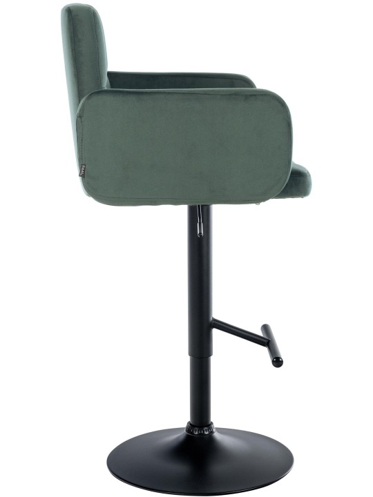 Juego de 2 taburetes de bar Los Ángeles terciopelo, verde oscuro Juego de 2 taburetes de bar Los Ángeles terciopelo, verde oscuro