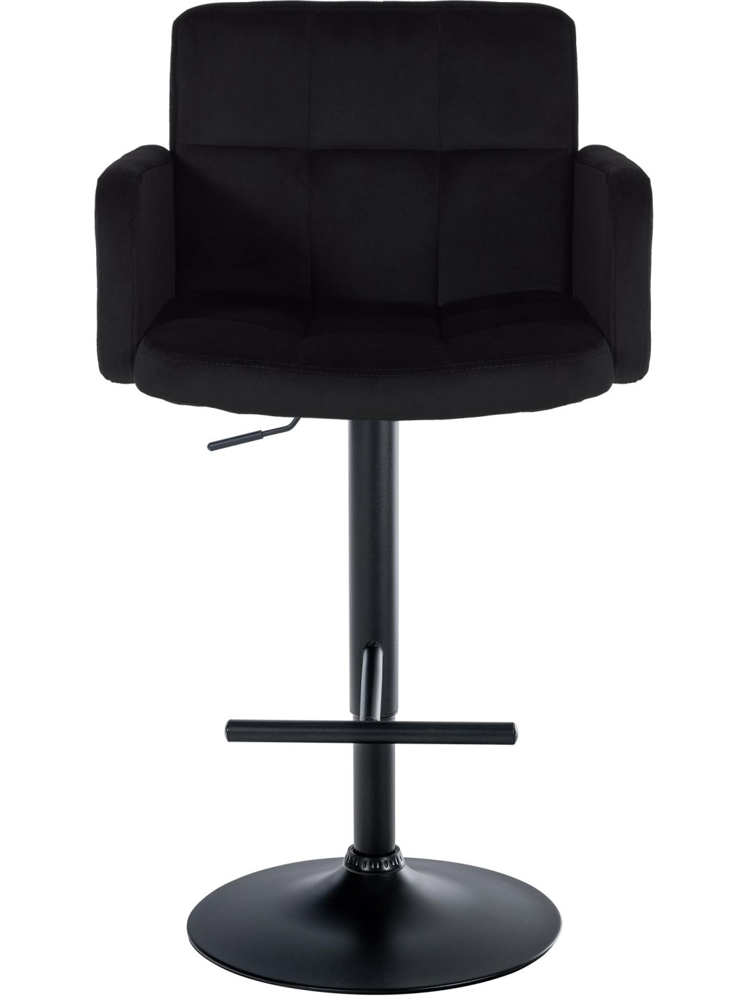 Juego de 2 taburetes de bar Los Ángeles terciopelo, negro