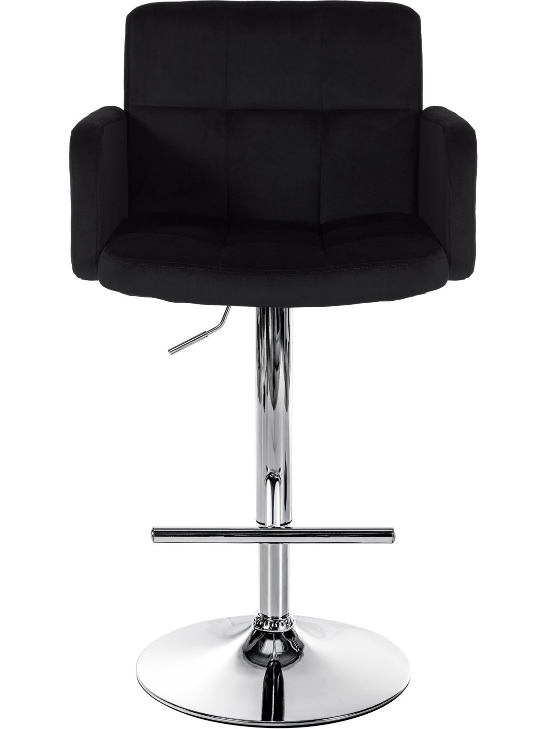 Juego de 2 taburetes de bar Los Angeles terciopelo cromado, negro