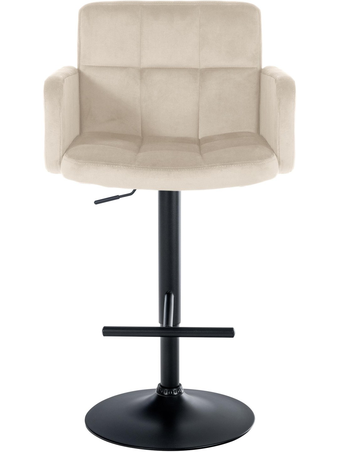 Juego de 2 taburetes de bar Los Ángeles terciopelo, crema