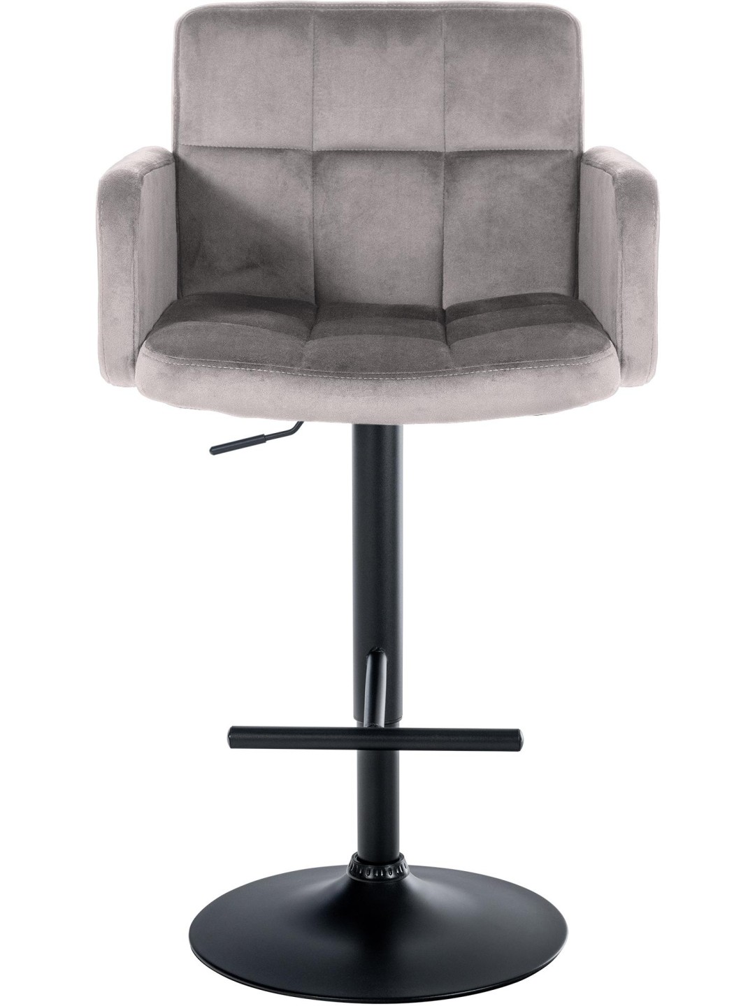Juego de 2 taburetes de bar Los Ángeles terciopelo, gris