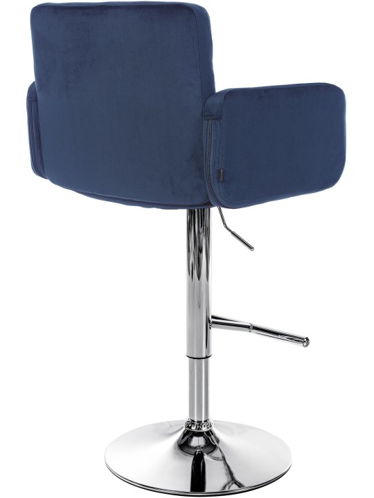 Juego de 2 taburetes de bar Los Angeles terciopelo cromado, azul