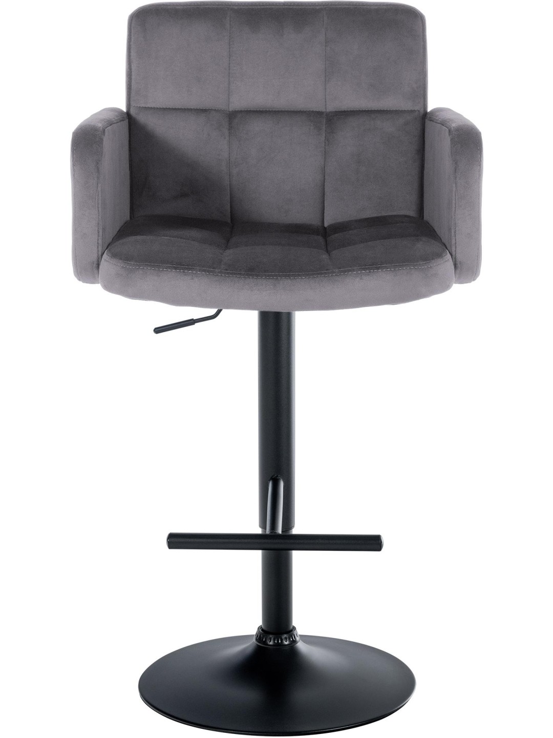 Juego de 2 taburetes de bar Los Ángeles terciopelo, gris oscuro