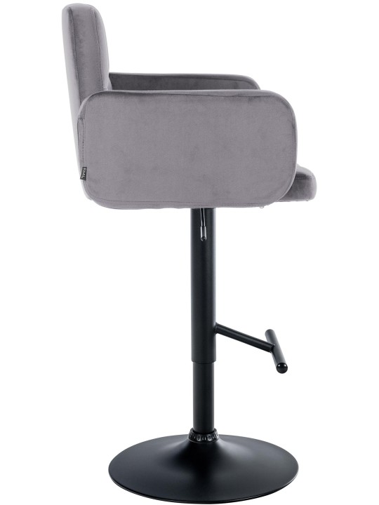 Juego de 2 taburetes de bar Los Ángeles terciopelo, gris oscuro