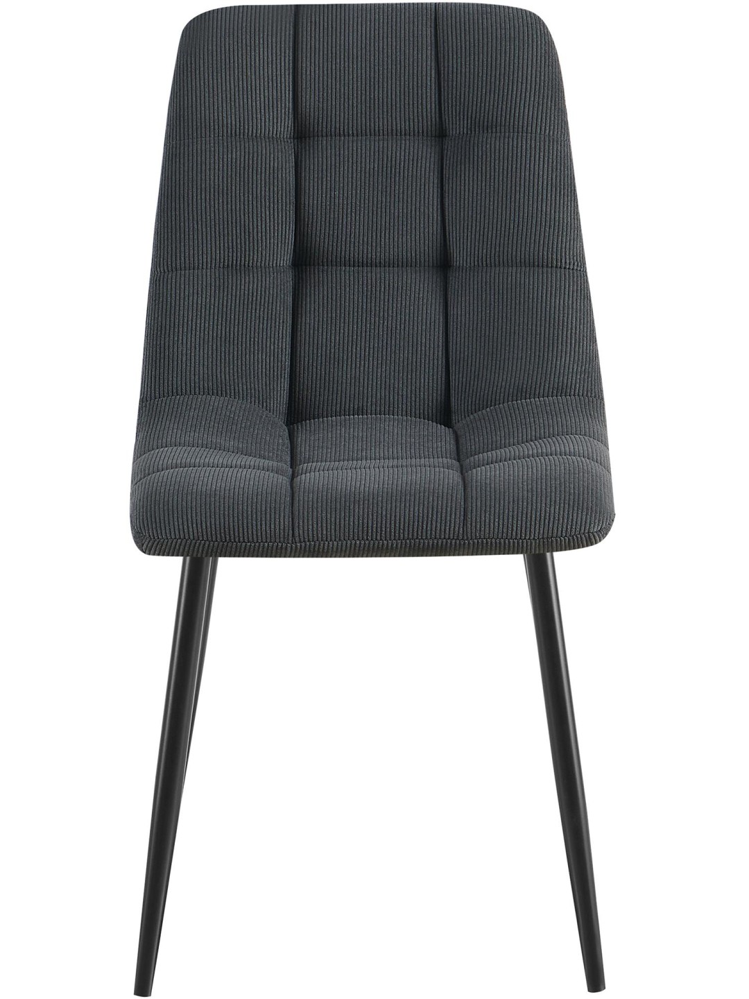 Juego de 2 sillas de comedor Antibes Cord, negro