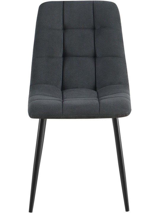 Juego de 2 sillas de comedor Antibes Cord, negro