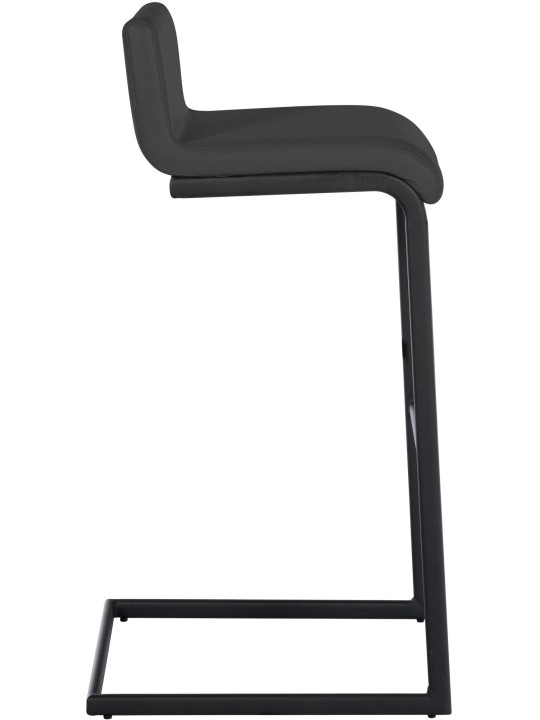 Juego de 2 taburetes de bar Newport B piel sintética, gris oscuro Juego de 2 taburetes de bar Newport B piel sintética, gris oscuro