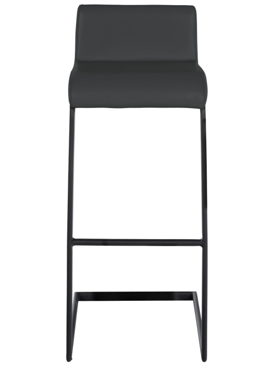 Juego de 2 taburetes de bar Newport B piel sintética, gris oscuro Juego de 2 taburetes de bar Newport B piel sintética, gris oscuro