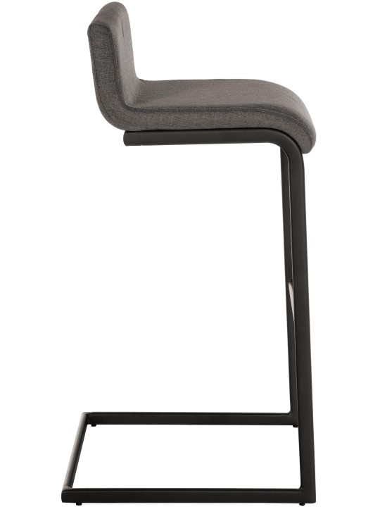 Juego de 2 taburetes de bar tela Newport B, gris oscuro