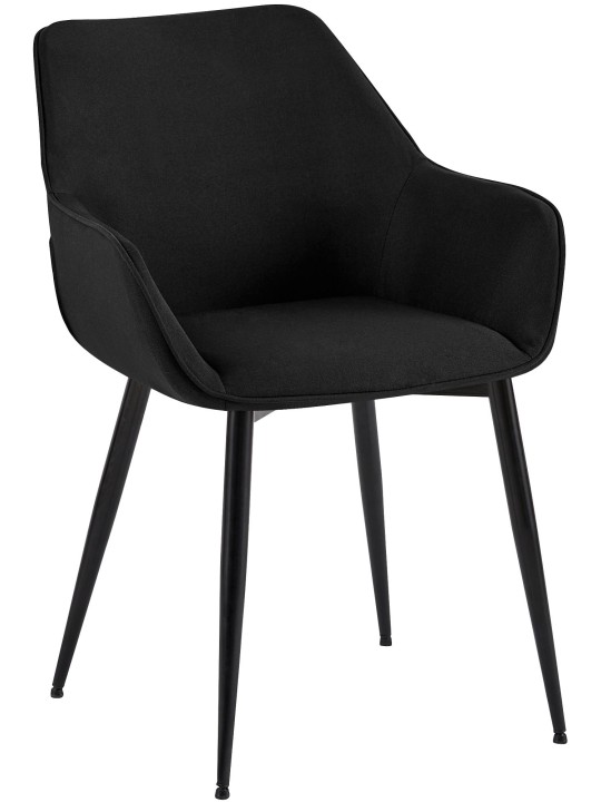 Silla de comedor Vessa tela, negro