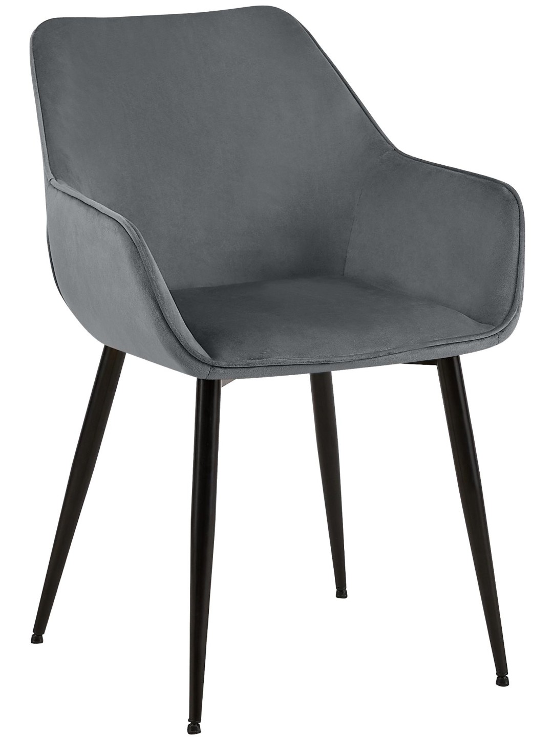 Silla de comedor Vessa terciopelo, gris oscuro