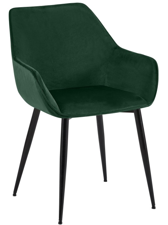 Silla de comedor Vessa terciopelo, verde