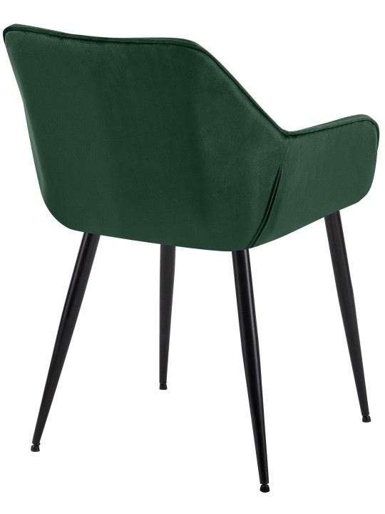 Juego de 2 sillas de comedor Vessa terciopelo, verde