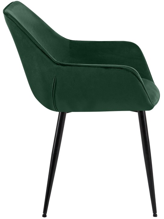 Juego de 2 sillas de comedor Vessa terciopelo, verde