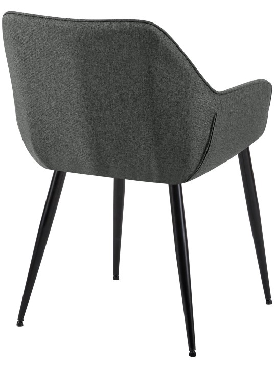 Juego de 2 sillas de comedor tela Vessa, gris oscuro
