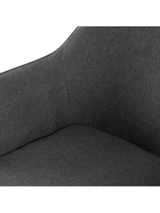 Juego de 2 sillas de comedor tela Vessa, gris oscuro