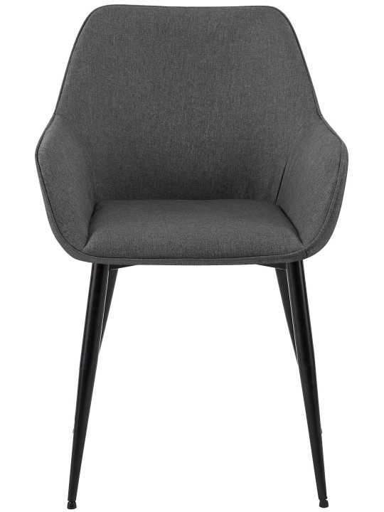 Juego de 2 sillas de comedor tela Vessa, gris oscuro