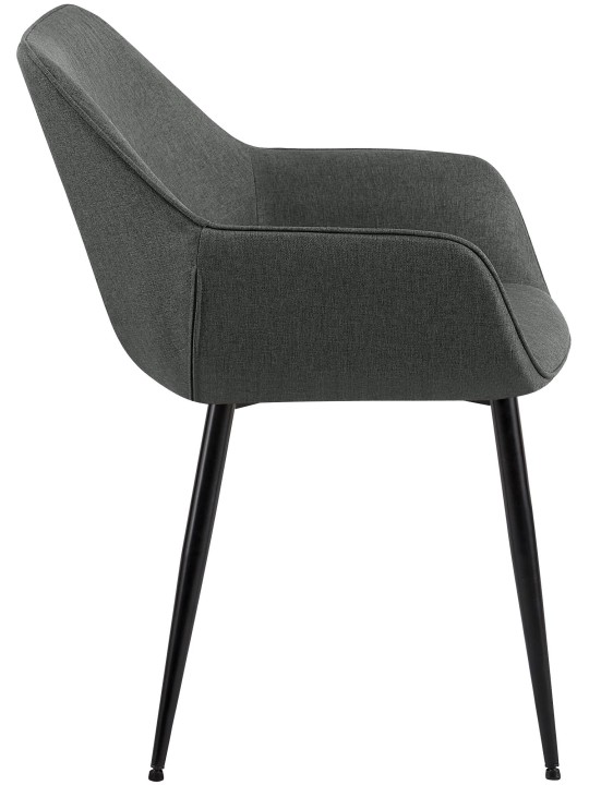 Juego de 2 sillas de comedor tela Vessa, gris oscuro