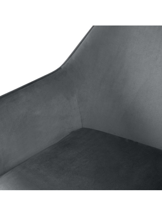 Juego de 2 sillas de comedor Luena terciopelo, gris oscuro