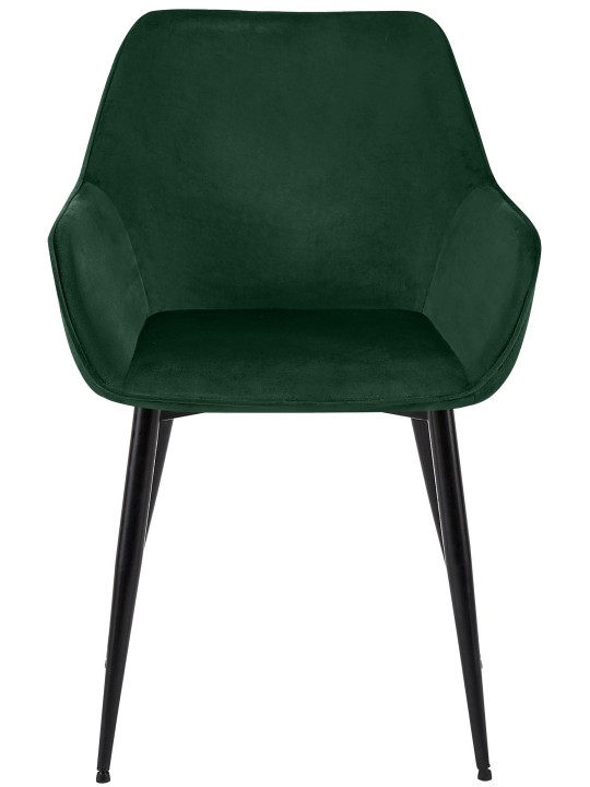 Juego de 2 sillas de comedor Luena terciopelo, verde