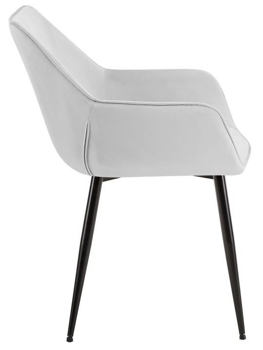 Juego de 2 sillas de comedor Luena terciopelo, gris claro