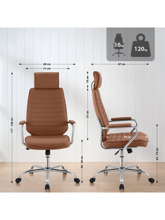 Silla de oficina Rako, marrón claro Silla de oficina Rako, marrón claro