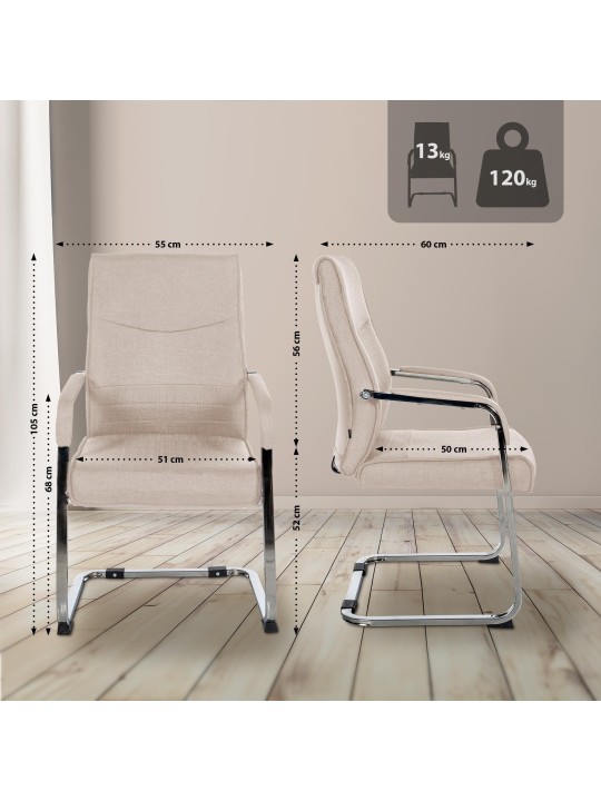 Silla de visita Hobart tela, taupe