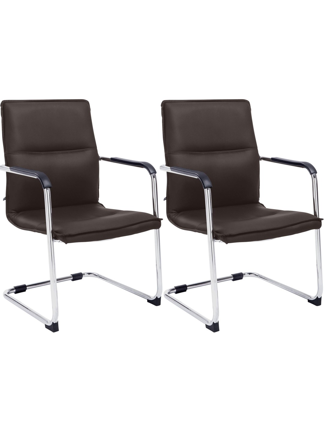 Juego de 2 sillas de visita Seattle, marrón