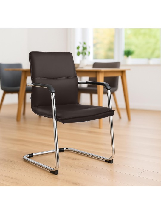 Juego de 2 sillas de visita Seattle, marrón