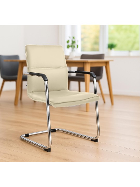 Juego de 2 sillas de visita Seattle, crema