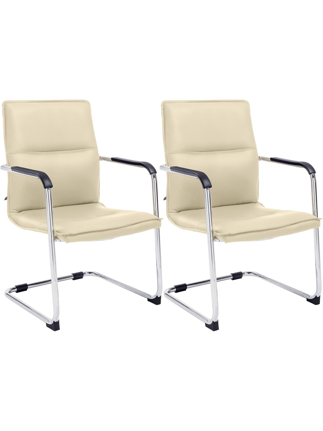 Juego de 2 sillas de visita Seattle, crema