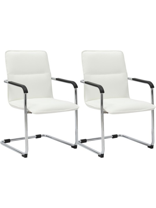 Juego de 2 sillas de visita Seattle, blanco Juego de 2 sillas de visita Seattle, blanco