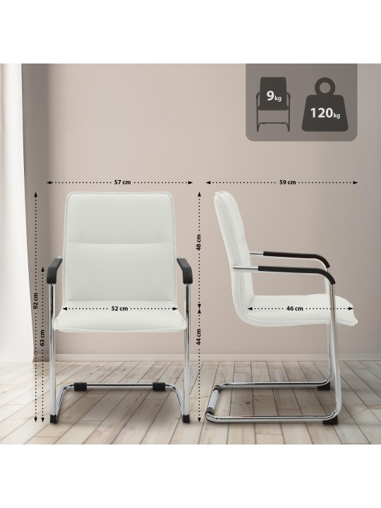 Juego de 2 sillas de visita Seattle, blanco Juego de 2 sillas de visita Seattle, blanco