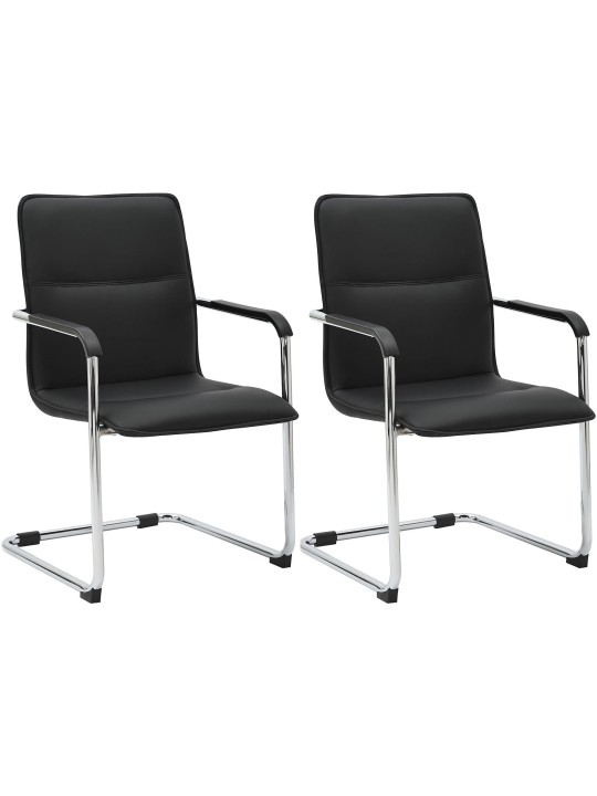 Juego de 2 sillas de visita Seattle, negro