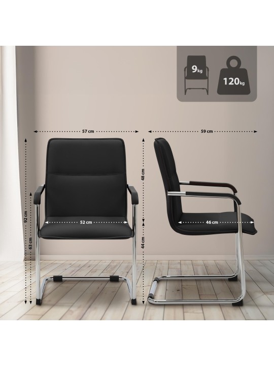 Juego de 2 sillas de visita Seattle, negro